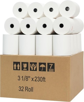 POS Thermal Paper Rolls 3 1/8 x 230 ft 32 Case Premium