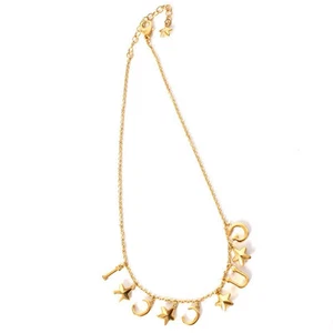 Collier GUCCI logo écriture étoile or accessoires mode femme