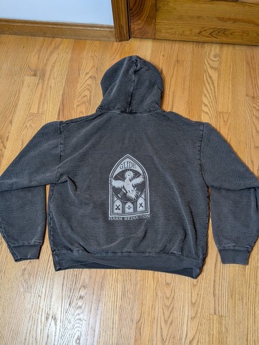 Los Angeles Apparel Hoodie L Gray Sweatshirt Heavy Fleece Glide Harm Reduction - Picture 9 of 10