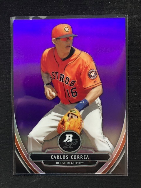 2013 Bowman Platinum Chrome Prospects Purple Refractors #BPCP23 Carlos Correa  