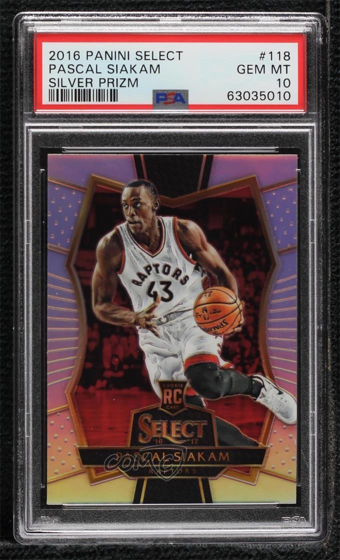2016 Panini Select Premier Level Silver Prizm Pascal Siakam PSA 10 GEM MT 05bt