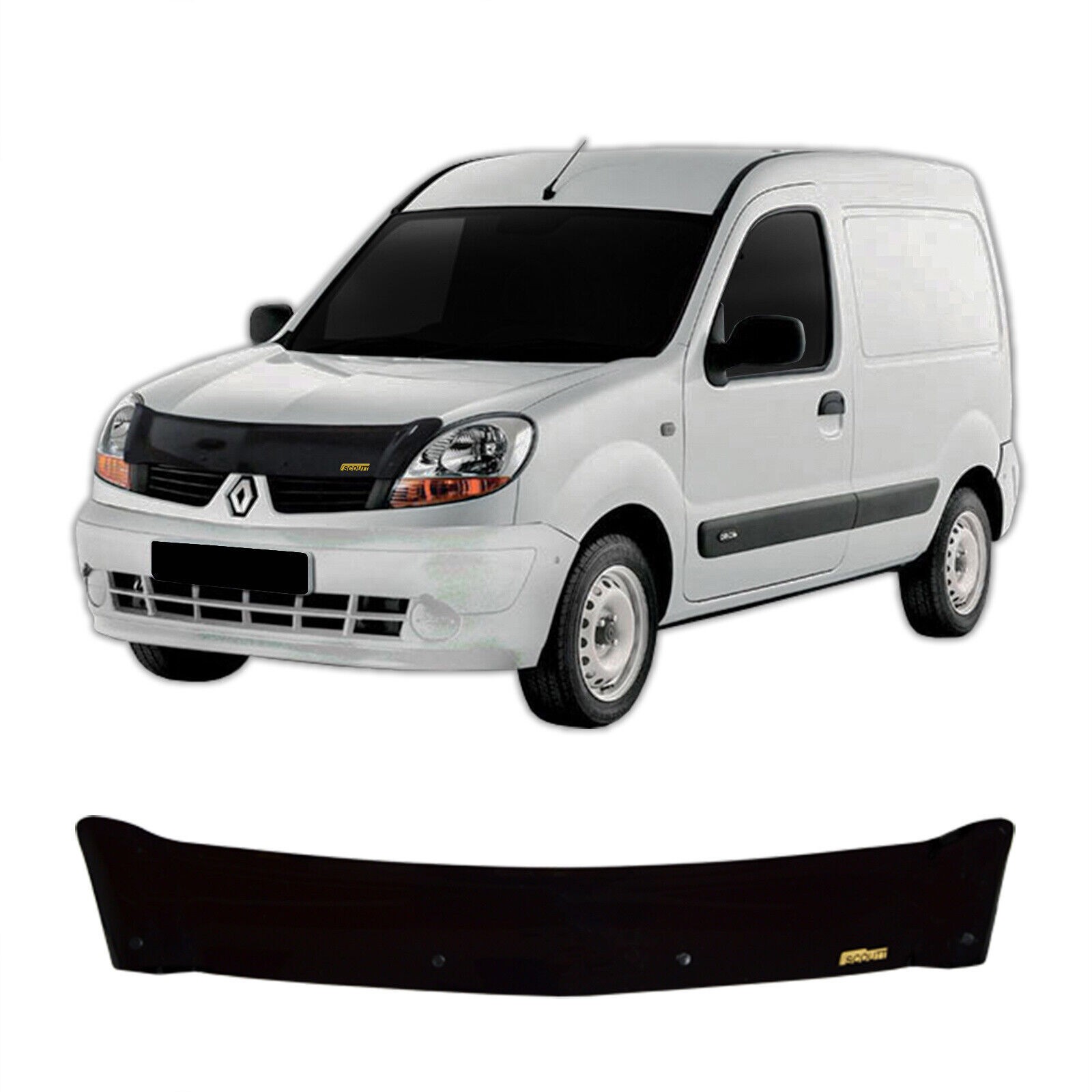 Déflecteur de capot Kangoo 2003 protège des impacts de gravillons sur autoroute
