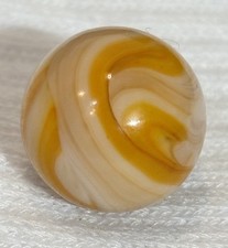 Vintage Alley Agate Golden Yellow Sunflower Gold Swirl Glass Marble 0.66  