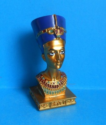 Ägyptische Königin Nofretete Kopf Büste Statue Skulptur ~ 9,5 cm hoch ~ Neu und Originalverpackt