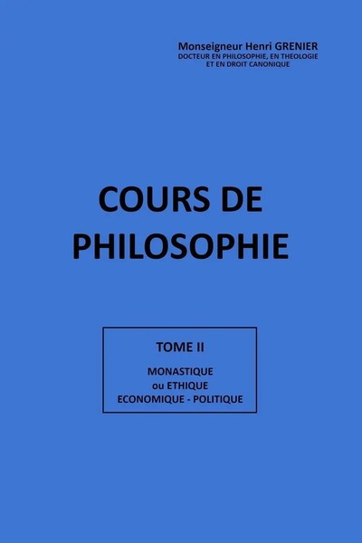 Cours DE Philosophie Tome II Henri Grenier Taschenbuch FranzöSisch 2024-image