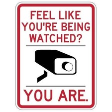 Lilyanaen Aluminum Sign Feel Like You're Being Watched Video Security Sign 1...