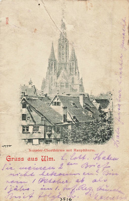 Ulm Germany~Munster-Chorthürme mit Hauptthurm~1899 POSTCARD