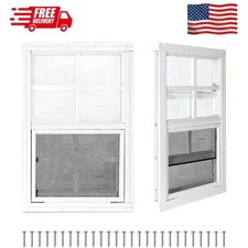 2 Pack Shed Windows,12" x 18" Small Sliding Windows,Flush Mount Windows