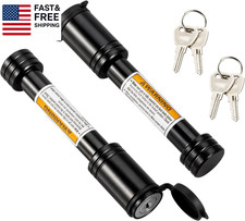 Black Hitch Pin Lock, 5/8" Dia Trailer Hitch Looking Pin with Keys Alike 2 Inch