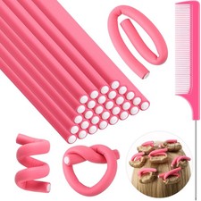 30 Pieces Flexible Curling Rods Twist Hair Rollers Soft Foam Rods No Heat and...