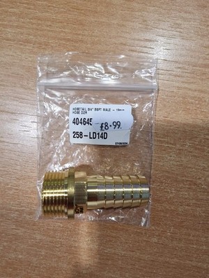 Maestrini DZR Straight Hose Tail (3/4'' BSPT Male to 19mm Hose). Marine. Boating