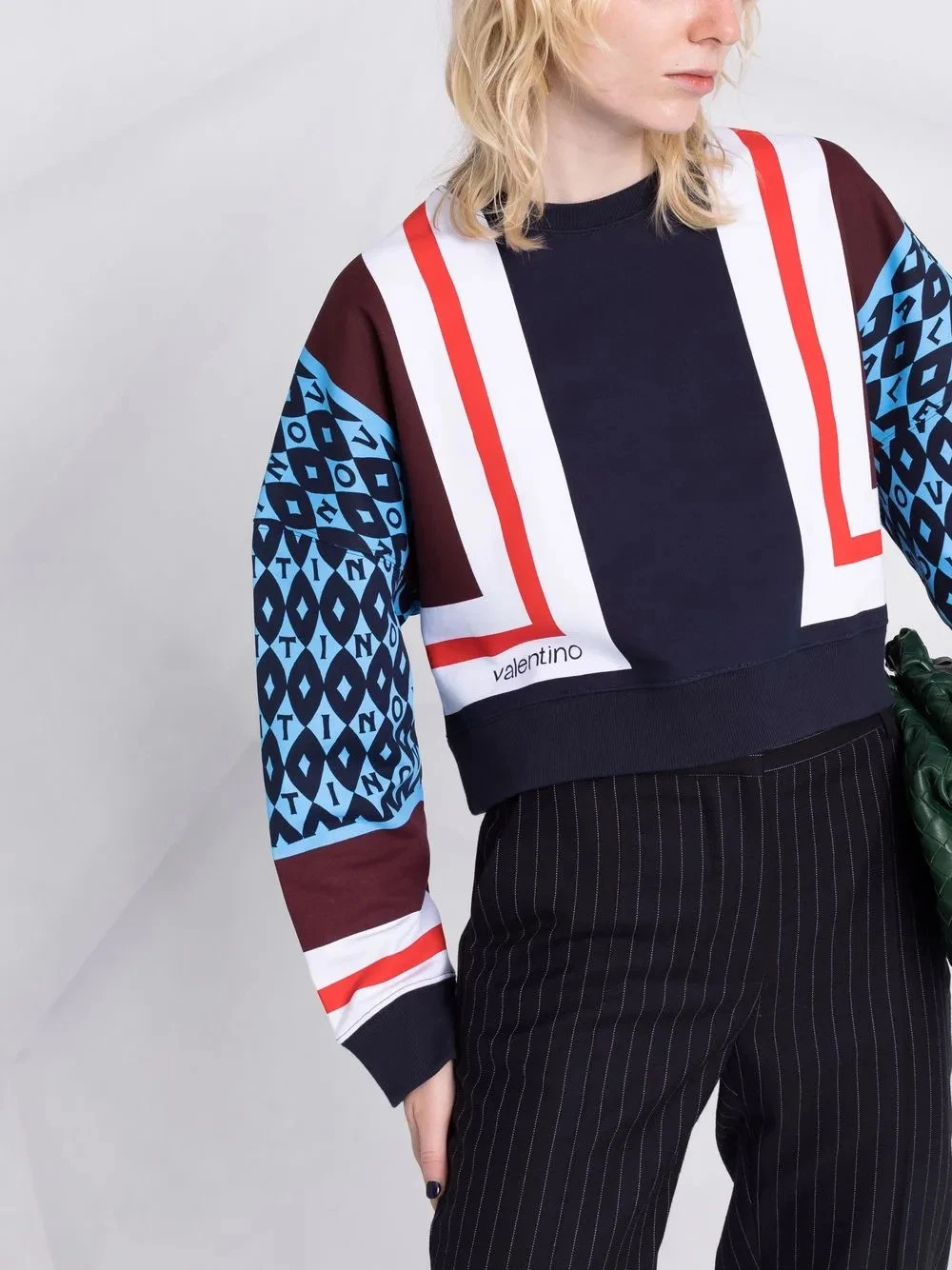 Felpa Valentino cropped stampa V