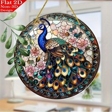 8" Peacock Art Suncatcher