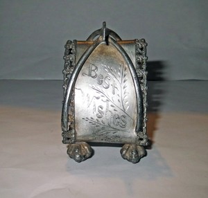 Antique Victorian Figural Claw Foot SILVER NAPKIN HOLDER Ring - LUCKY WISHBONE