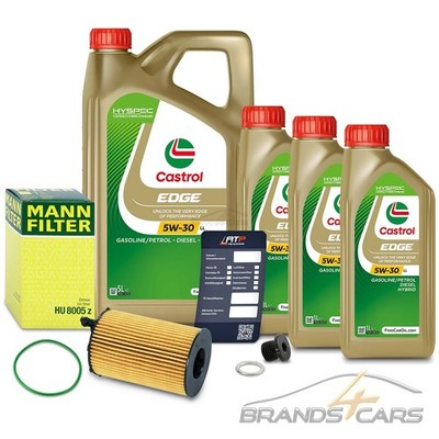 MANN-FILTER ÖLFILTER+8L CASTROL EDGE 5W-30 LL FÜR AUDI A6 4G C7 3.0 TDI AB BJ 10