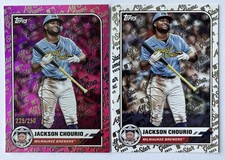 (2) 2025 Topps All Star Game Jackson Chourio #’d /250 Pink Foil + Base #62 Brew