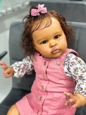 24 Zoll Ellie Reborn Baby Puppe dunkle Haut Neugeborene Prinzessin Mädchen lebensechte Puppe