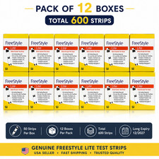 12 x FreeStyles Lites Blood Glucose Diabetic Test Strips-50ct-Exp:-31/12/2027