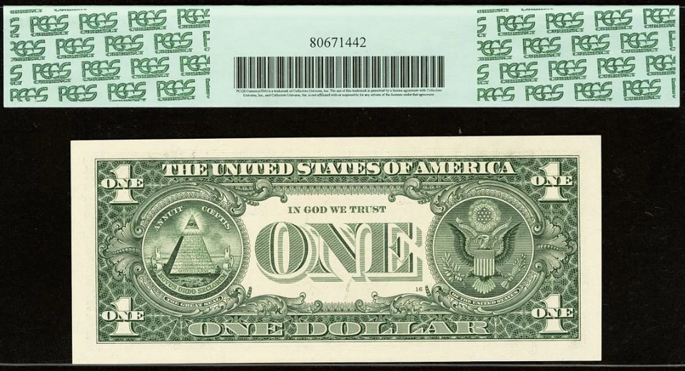 2013 $1 Federa Reserve Note PCGS 66PPQ - Fancy Binary Serial Number 01010100 - Image 3 of 3