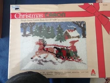 Vintage Latch Hook Rug Wall Hanger Kit 20 x 27" plus others SEALED Magical Scene