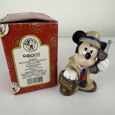Mickey Mouse als Geschäftsmann Enesco Welcome ToonTown 4'' Figur 244422 Originalverpackt