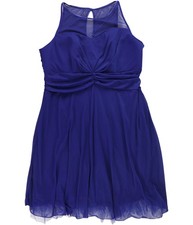 Ruby Rox Womens Illusion A-line Dress, blue, Plus Size, 2X