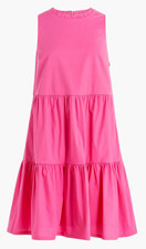 NWT J.Crew size 2 Tiered sleeveless dress knee length pockets side zip poplin