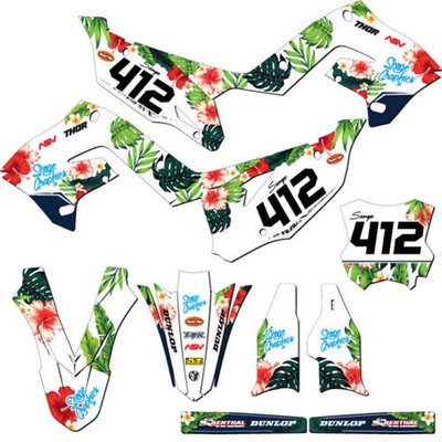 2003-2008 Für Polisport Restyle KX 250 Tropic Weiß Senge Grafiken Set Compa