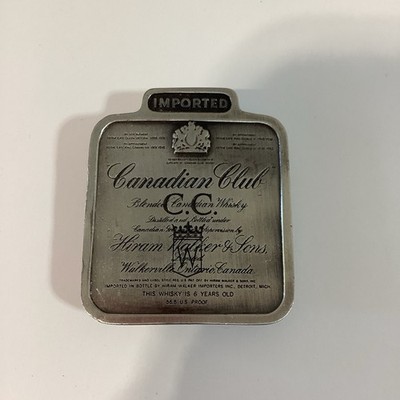 Vintage Canadian Club Whisky Promo Belt Buckle Hiram Walker 