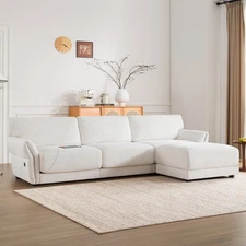 110" Modular Sectional Sofa L-Shape w Extra-Wide Seat Cushion & Type-C Charger