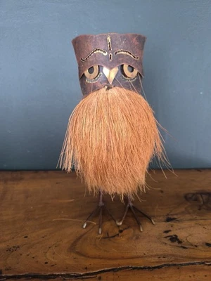 Décoration Hibou Noix De Coco - Photo 1/4