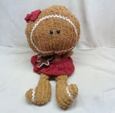 Vintage Gingerbread Girl Shelf Sitter 21'' Plush Doll   14'' Sitting