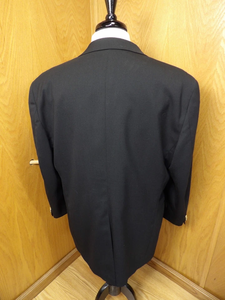 Blazer Hombre Abrigo Deportivo Chaqueta 46L Haggar Negro Mezcla Lana S-#78 Foto 2 de 4