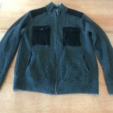 Quicksilver Cardigan Sweater Men L Gray Full ...