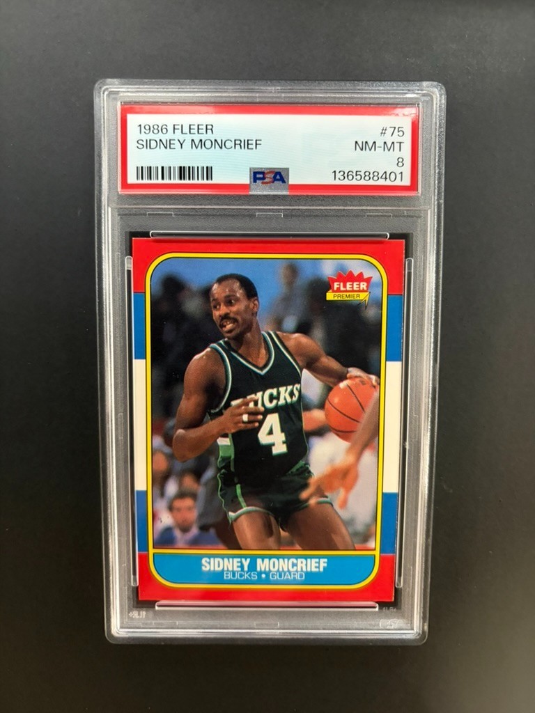 1986 Fleer Basketball #75 Sidney Moncrief PSA 8 NM-MT Milwaukee Bucks