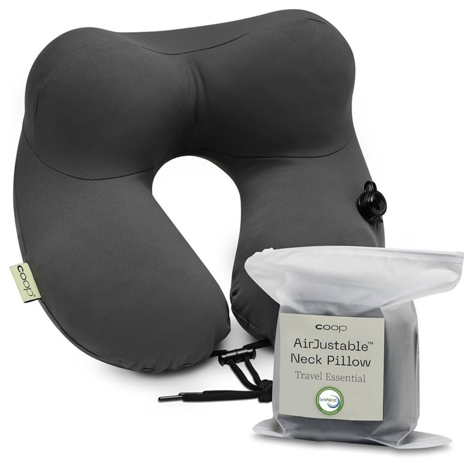Coop Home Goods Adjustable Travel Pillow for Comfortable Sleep On the Go