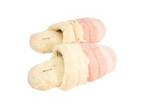 Madewell NA855 Shoes Womens Size 9 Pink Cream Faux Fur Mule Slippers Cozy