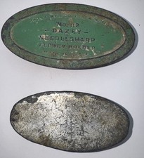 Antique DAZEY Mfg Co L.A. Metal Cage Flower Frog Long Oval 82 Needlesharp