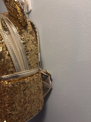 Loungefly X Disney Sequin Minnie Mini Backpack - Yellow Gold  display picture 3