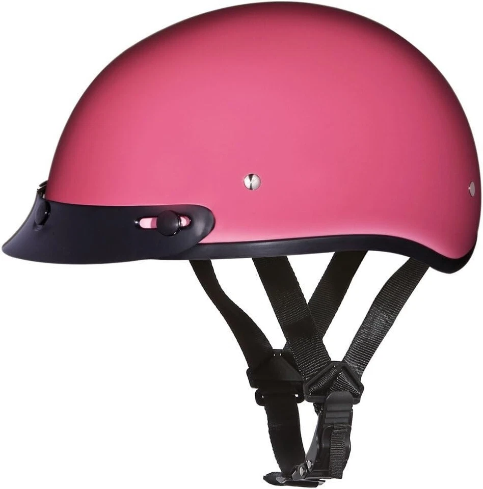 Cascos Daytona Gorra Calavera 1/2 Cara Abierta Brillo Rosa D.O.T Talla Grande Foto 3 de 4