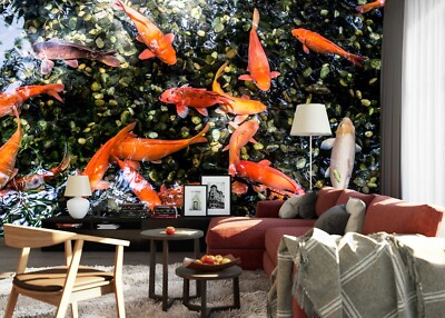 3D Roter Goldfisch M10231 Tapete Wandbild Selbstklebend Abnehmbare Aufkleber Eve