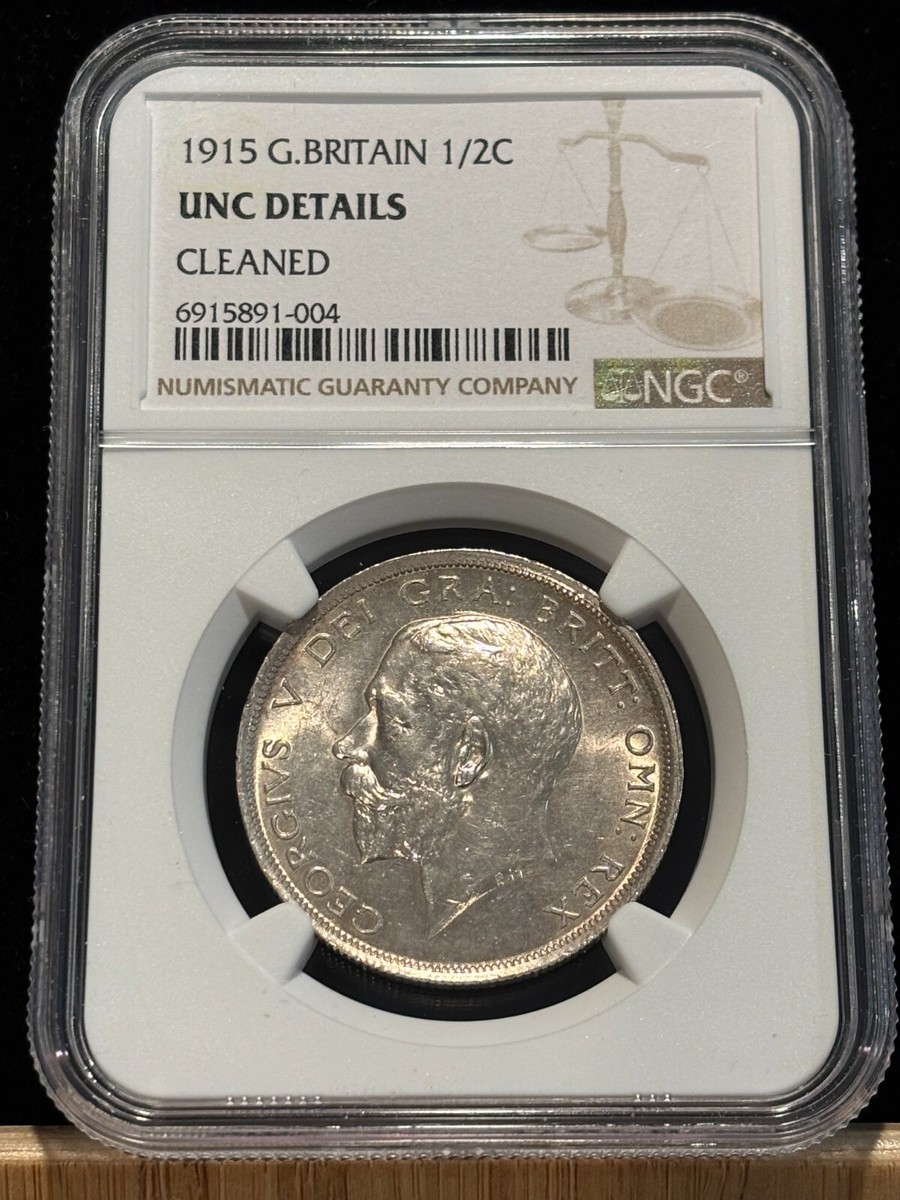 GREAT BRITAIN Half Crown 1915, George V, NGC UNC Detail Lustrous