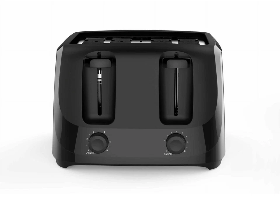 Tostadora de 4 rebanadas negra con 6 ajustes de tono y bandeja para migas extraíble Foto 2 de 4