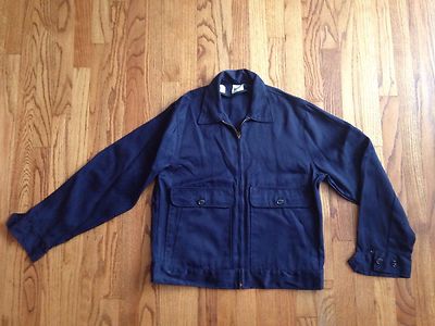 Vtg Carl Pierce Furn. & Appl. Inc. Blue Work Jacket Shop Worker 38 Topmaster