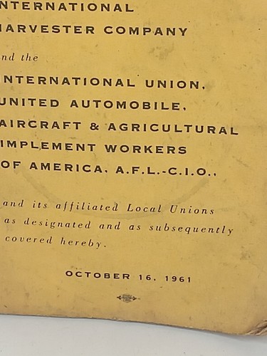 VTG 1961 International Harvester & Union Production & Maintenance Contract - Picture 2 of 8