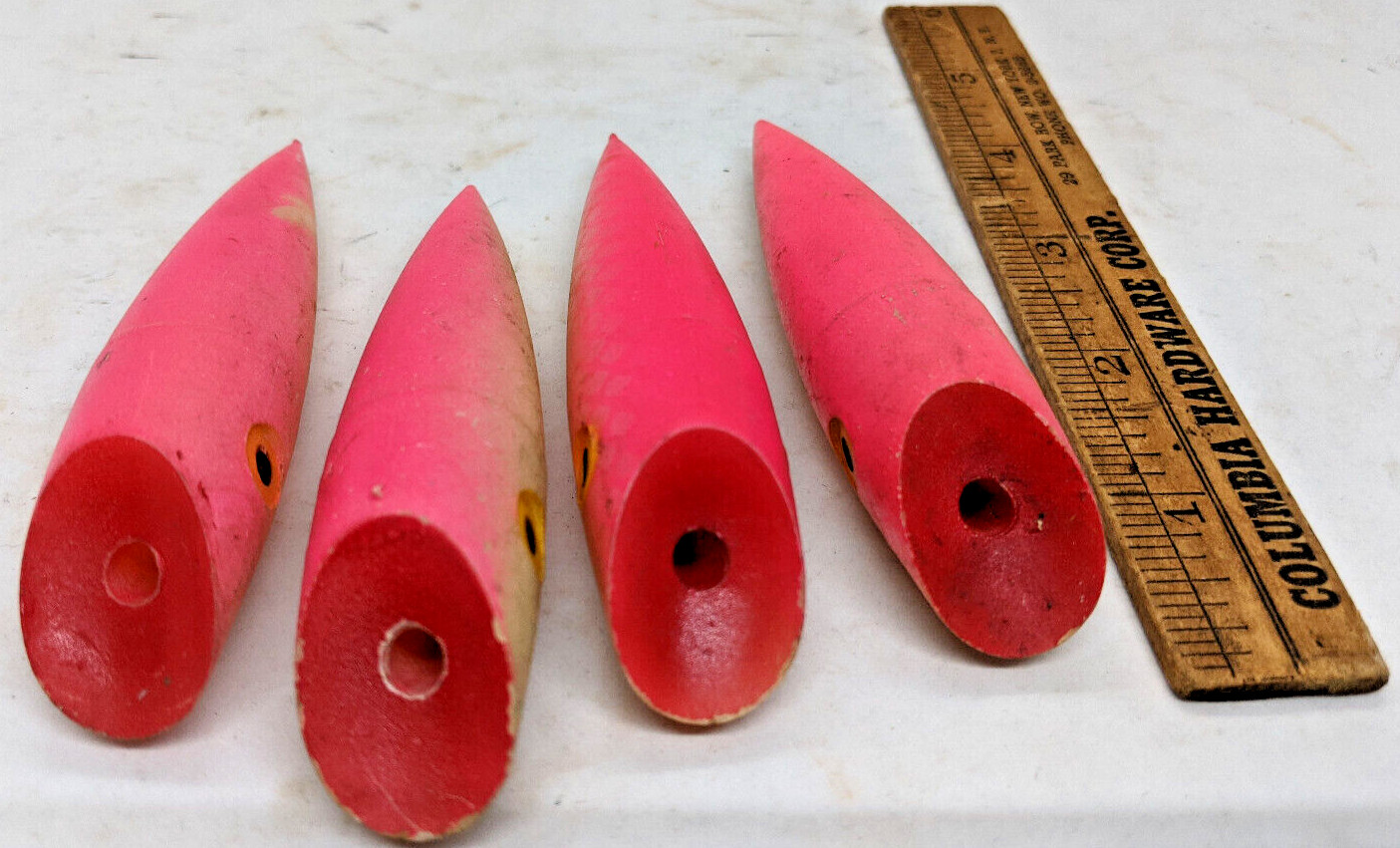 LOT 4X  Vintage Luhr Jensen J Plugs Salmon/Trout Fishing Trolling 4" PINK WHITE - Image 2