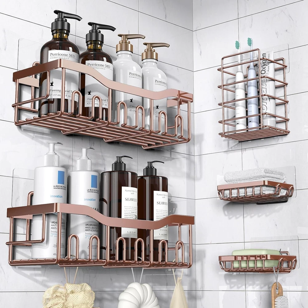 Rustproof No-Drill Adhesive Shower Caddy Bathroom Organizer Storage
