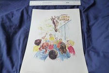 Vintage 50s Standard publishing History sociol CHILDREN ZOO GIRAFFE print F.Hook