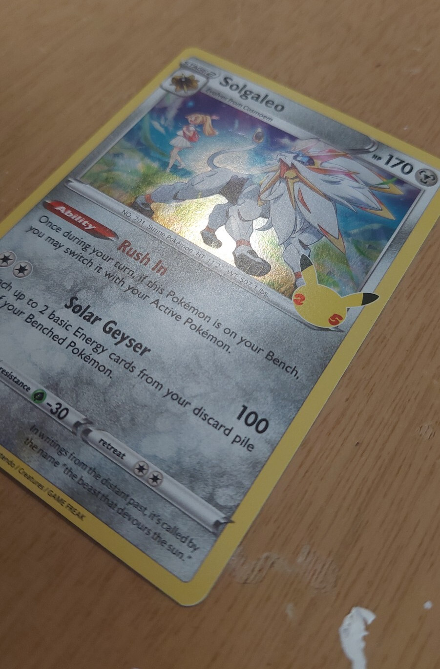 Solgaleo 21/25 Holographic Pokemon card