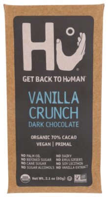 Hu Kitchen Organic Dark Chocolate Vanilla Crunch Bar 2.1 Oz Pack Of 4